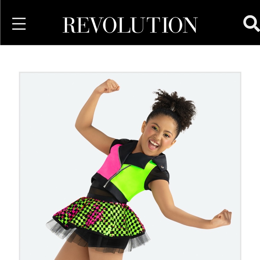 Neon skirt jumpsuit dance costume with jacket